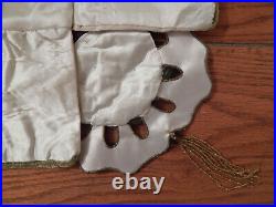 New Mackenzie-childs Jeweled Thistle Bead Christmas Table Cloth Throw Tree Skirt