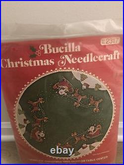 Nip Bucilla Christmas Delivery Felt Applique Tree Skirt Kit-2317 Santa Sleigh