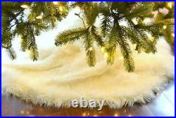 Off White Faux Fur Christmas Tree Skirt 72