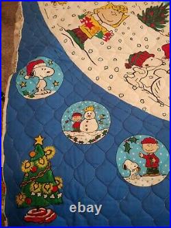 PEANUTS Christmas Tree Skirt Full 2 Panels CHARLIE BROWN SNOOPY DIY Craft Sewing