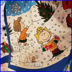 Peanuts A Charlie Brown Christmas 56 Tree Skirt or Tablecloth 2 Fabric Panels