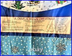 Peanuts A Charlie Brown Christmas Tree Skirt Tablecloth 2 Panels Sewing SNOOPY
