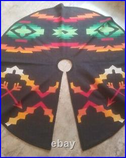Pendleton Wool Christmas Tree Skirt Native American Southwestern Reversible HTF