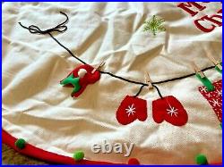 Pier 1 Imports 48 Santa Claus Elf Clothesline Outfit Christmas Tree Skirt NWT