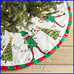 Pier 1 Imports Light-Up LED Elves Christmas Tree Skirt 50 Dia SOLD OUT