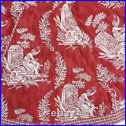 Pierre Deux French Country Red Toile de Jouy Christmas Tree Skirt Hand Made