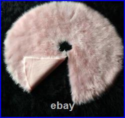 Pink Faux Fur Christmas Tree Skirt 60 Round Xmas Tree Skirt