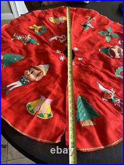 Pixie Elf Rare Made In Japan Vintage Christmas Tree Skirt