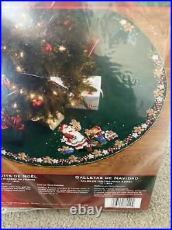 Plaid Bucilla Discontinued Christmas Cookies Felt Tree Skirt Kit 86149 HTF