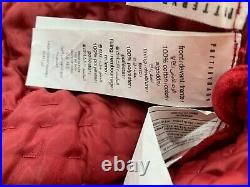 Pottery Barn Channel Quilted Velvet Holiday Tree Skirt Large 60Diam Red #9295H