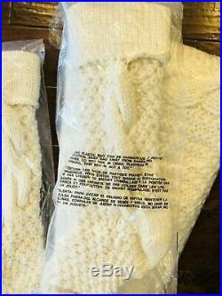 Pottery Barn Christmas 2 STOCKING Chunky Cable Knit Tree Skirt Set 3 Ivory Decor