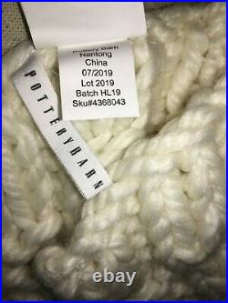 Pottery Barn Chunky Cable Knit Tree Skirt 52 Christmas Tree skirt Ivory new