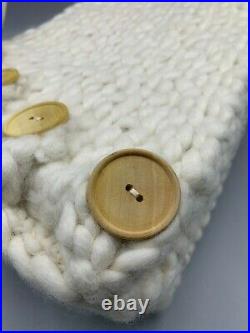 Pottery Barn Chunky Knit Tree Button-up Collar Skirt Ivory 27 Dia 10h #310B