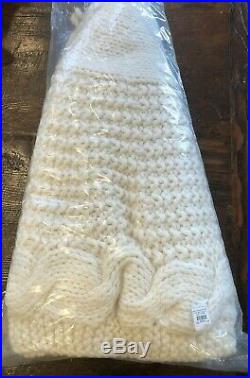 Pottery Barn Chunky Knit Tree Skirt Christmas Ivory Decor New