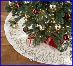 Pottery Barn Monique Lhuillier Neve Tree Skirt White Holiday Christmas