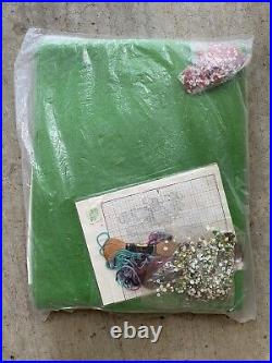 RARE. Vintage BUCILLA Felt Jeweled Christmas Delivery Tree Skirt Kit Sealed