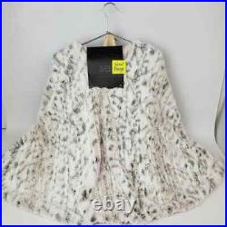 Rachel Zoe 56 Snow Leopard Faux Fur Round Tree Skirt