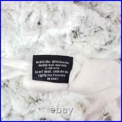 Rachel Zoe 56 Snow Leopard Faux Fur Round Tree Skirt
