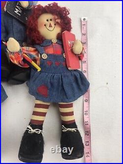Raggedy Ann/Andy Christmas Tree Decorations. Tree Skirt, Top & 31 Ornaments