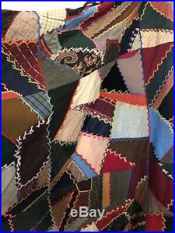 Rare Antique Primitive 1800's Festive Quilt made into Christmas Tree Skirt