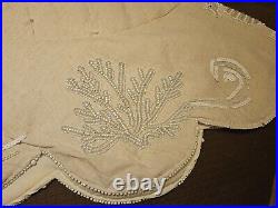 Rare Kim Seybert Christmas Beach Coastal Seashell Coral Sequin Beaded Tree Skirt