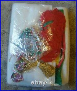 Rare NEW Vintage Bucilla Santa's Christmas Tree Jeweled Tree Skirt Kit 1877 HUGE