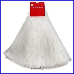 Regency International 54D Fabric White Fur Tree Skirt