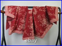 Restoration Hardware Christmas Pointed Tree Skirt Red Toile Birds Check Cottage