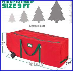 Rolling Christmas Tree Storage Bag for 9 Ft Trees Tear Proof 600D Premium Tree