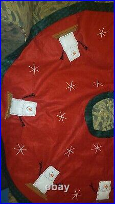 S'mores Tree Skirt Red Green RARE Seasons of Cannon Falls Midwest Christmas