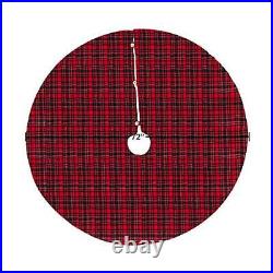 SARO LIFESTYLE Highland Holiday Collection Plaid Design Christmas Tree Skirt