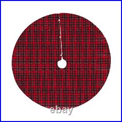 SARO LIFESTYLE Highland Holiday Collection Plaid Design Christmas Tree Skirt, 72