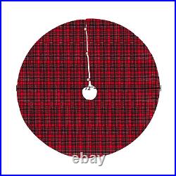 SARO LIFESTYLE Highland Holiday Collection Plaid Design Christmas Tree Skirt, 72