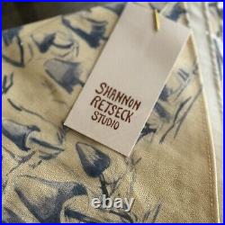 Shannon Retseck Studio Linen Tree Skirt Mushroom Toile Denim Blue & Cream NWT