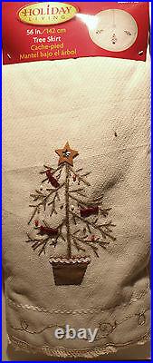 TRADITIONAL CHRISTMAS TREE SKIRT & 2 STOCKING SET Old-Fashioned Decoration NEW