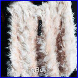 Tahari Luxury Faux Fur 60 Christmas Tree Skirt Blush Pink Eyelash Shag Designer