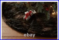 The Christmas Shoppe Brown Plush Faux Fur Tree Skirt 48 in. Diameter HL9191444