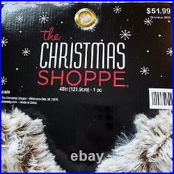 The Christmas Shoppe Tree Skirt + 4 Stockings, Color (Sherpa) Beige, NWT