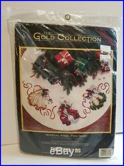Tree Skirt Dimensions Cross Stitch Mystical Angels Gold Collection Christmas