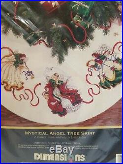 Tree Skirt Dimensions Cross Stitch Mystical Angels Gold Collection Christmas