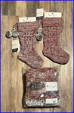UGG Carla Cable Knit Tree Skirt And 2 Stockings New NWT Koolaburra by UGG