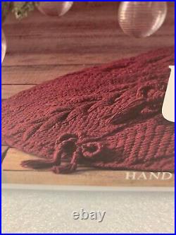 UGG Hand Knit Chunky Cable Crimson Red Christmas Tree Sweater Skirt NEW RARE