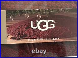 Ugg Dream Hand Knit Crimson Chunky Christmas 54 Tree Skirt NEW In Box
