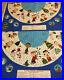 VTG PEANUTS Christmas Tree Skirt CHARLIE BROWN Quilted fabric 2 Panels Blue DIY