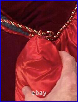 Vint! Christmas Red 2 Sided Satin Velvet Stuffed Tree Skirt Over 45 GORGEOUS