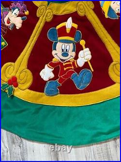 Vintage 90s Walt Disney Store Christmas Tree Skirt Mickey Goofy Donald Pinocchio