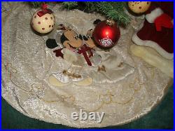 Vintage Disney Victorian Mickey & Minnie Christmas Tree Skirt