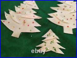 Vintage Felt Pixie Elf Elves Christmas Tree Skirt Xmas plastic elf face