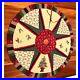 Vintage Handmade Quilted 8 Panel Round Christmas Tree-Skirt Poinsettia