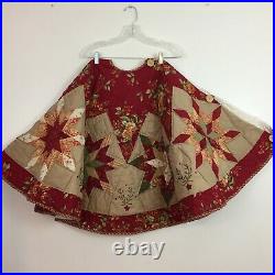 Vintage Handmade Quilted Patchwork Round Christmas Tree Skirt Size 27x 178